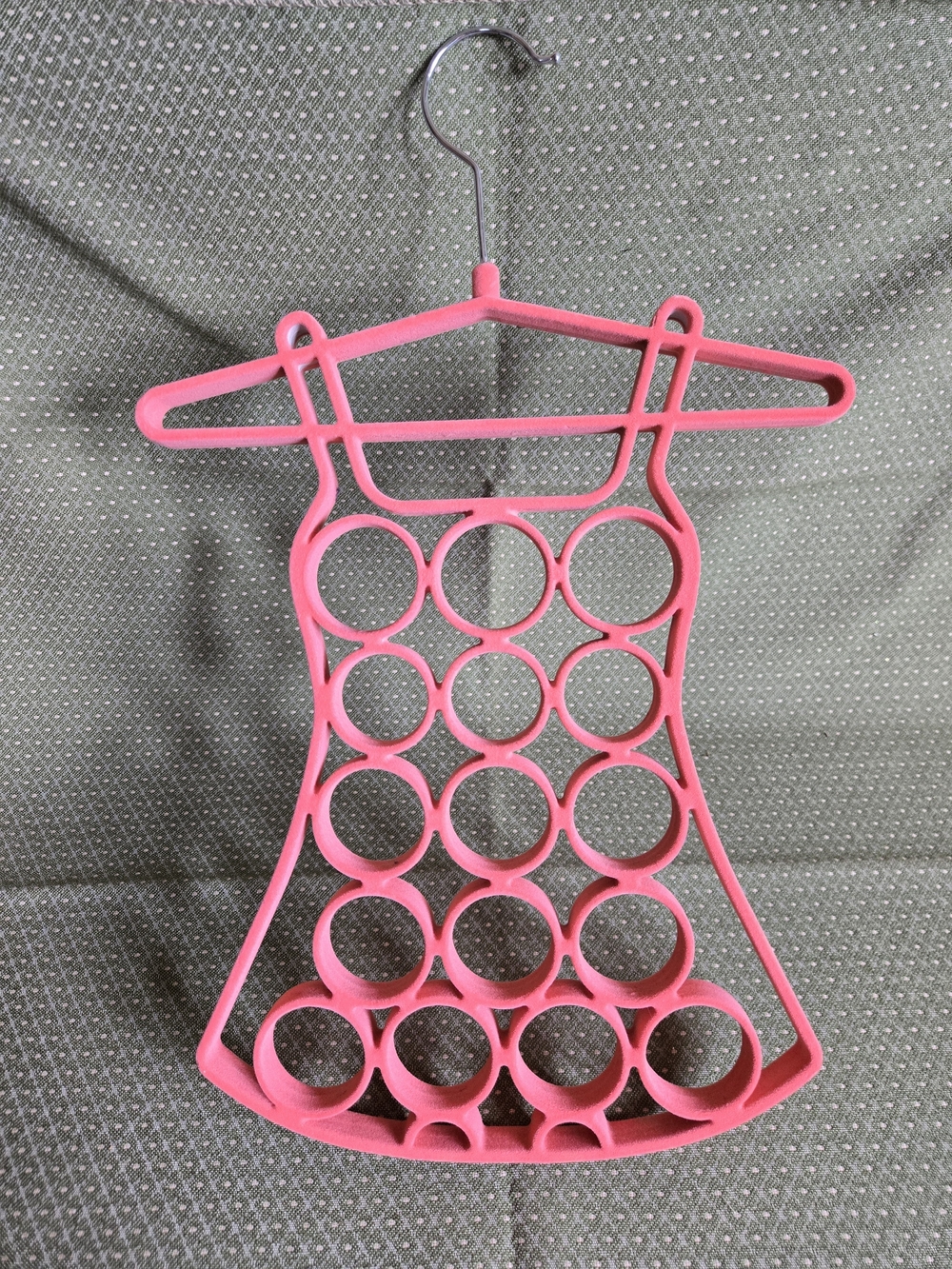 Pink Dress-Shaped Scarf & Accessory Hanger With Velvety Material